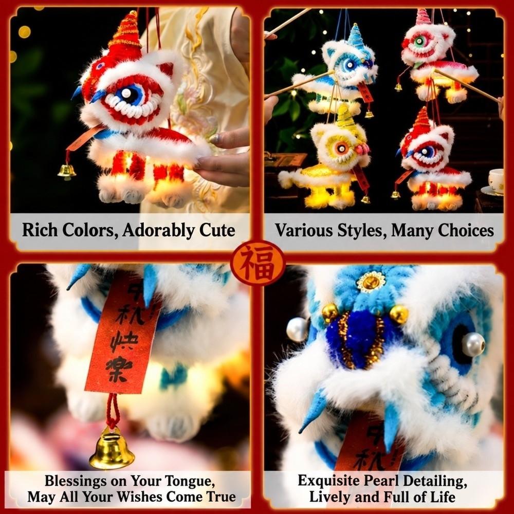 DIY DIY Lion Lantern Chinese Style Handheld Lantern New Lion Dance Lantern New Year