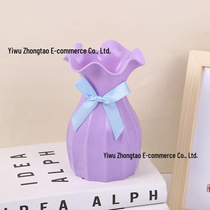 Elegante Imitationskeramik-Kunststoffvase für künstliche Blumen - Handgefertigte DIY-Ornamente für Blumenarrangements