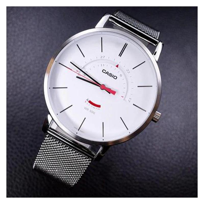 Casio STANDARD Series Waterproof Quartz Movement Stainless Steel Strap Japanese and Korean Watch Men's Watch White Dial MTP-B105M-7AV