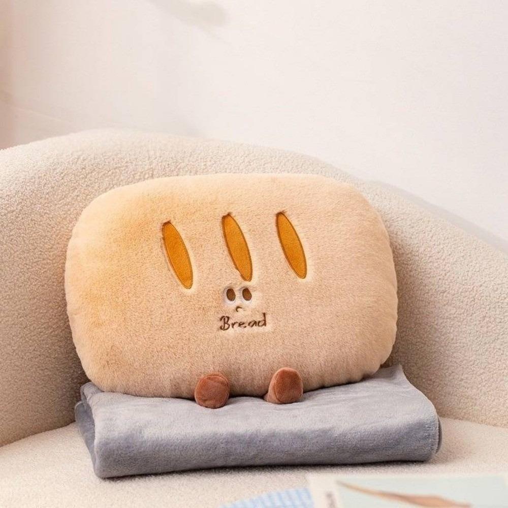 Soft Cow Horn Pillow Plush Air Conditioner Cushion Bread Pillow Blanket  For Bed and Sofa Decor