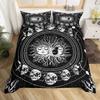Flowers Moth Butterfly King Queen Duvet Cover Trippy Mushroom Bedding Set Moon Starry Sky Quilt Cover Polyester Comforter Cover