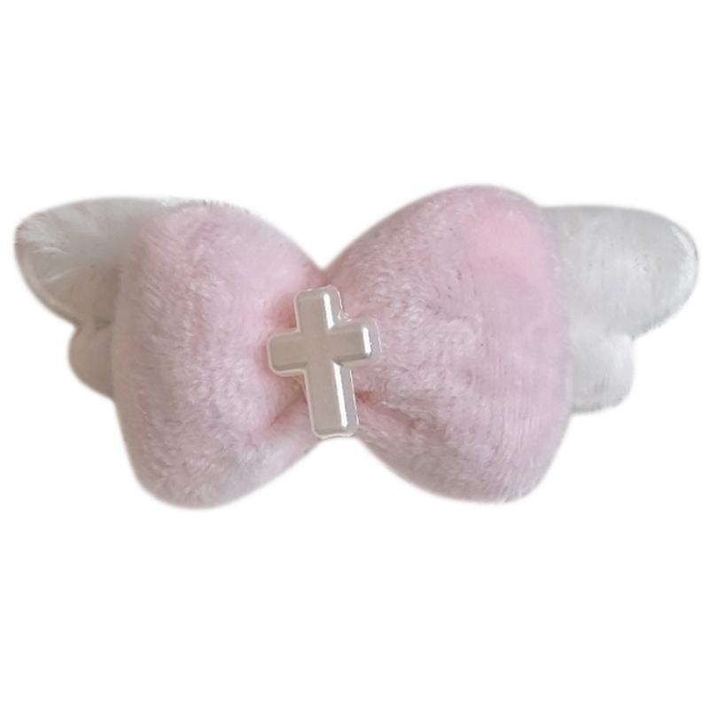 

Cute Alloy Butterfly Bows Wing Hairpin Hair Ornament Fashion Hair Clip For Daily Wear And Party Accessory 1 рожевий