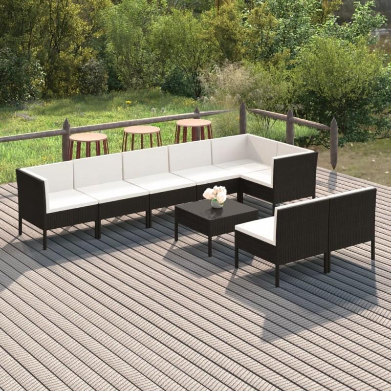 Day and Night - Day and Night Garden Furniture Set 9 Pieces and Black Synthetic Rattan Cushions
