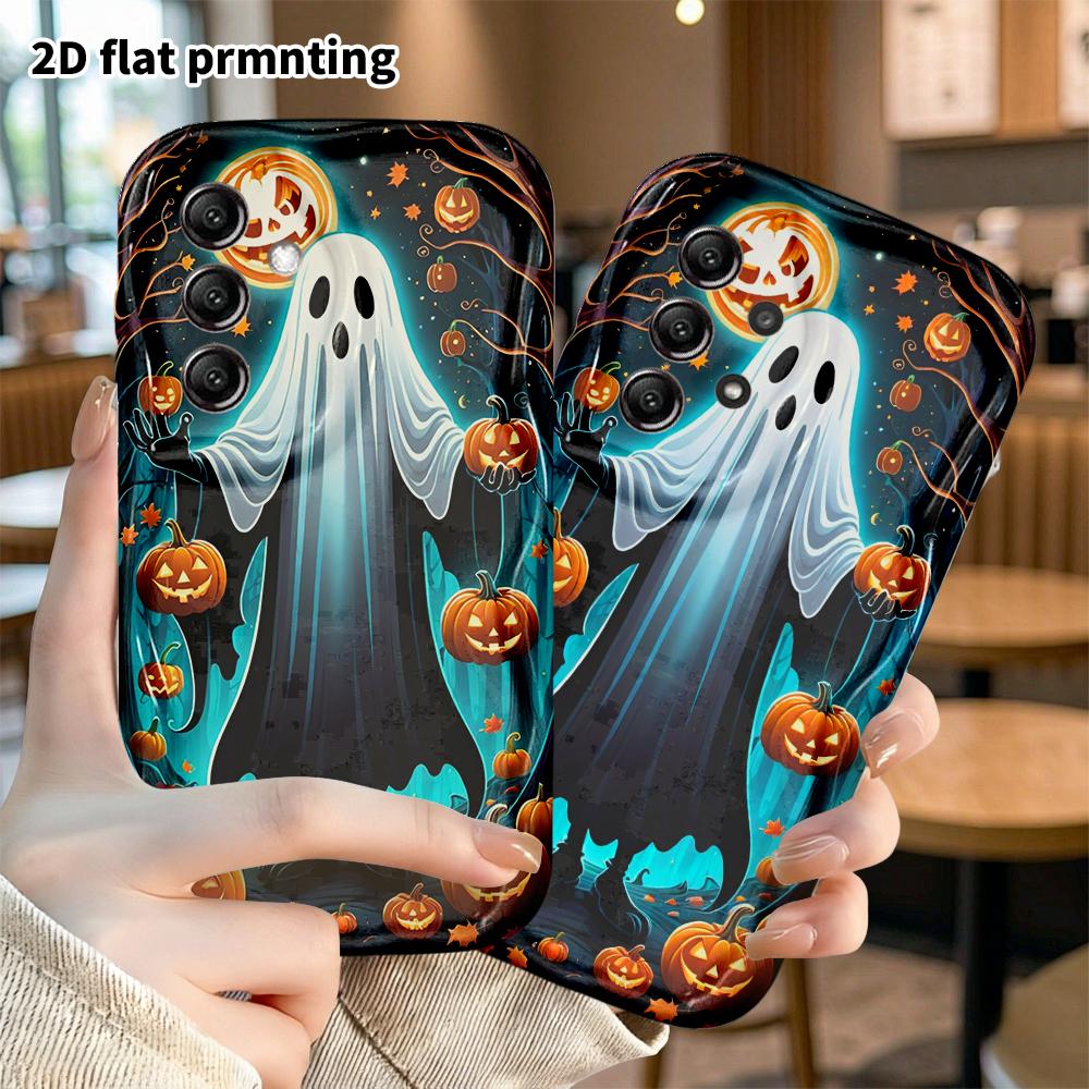 Phone Case: 2D Flat Samsung Galaxy A34 A35 M05 M06 S20 S22 S21 FE Plus 5G Protective Case, Cloak Ghost, Christmas and Halloween Gift