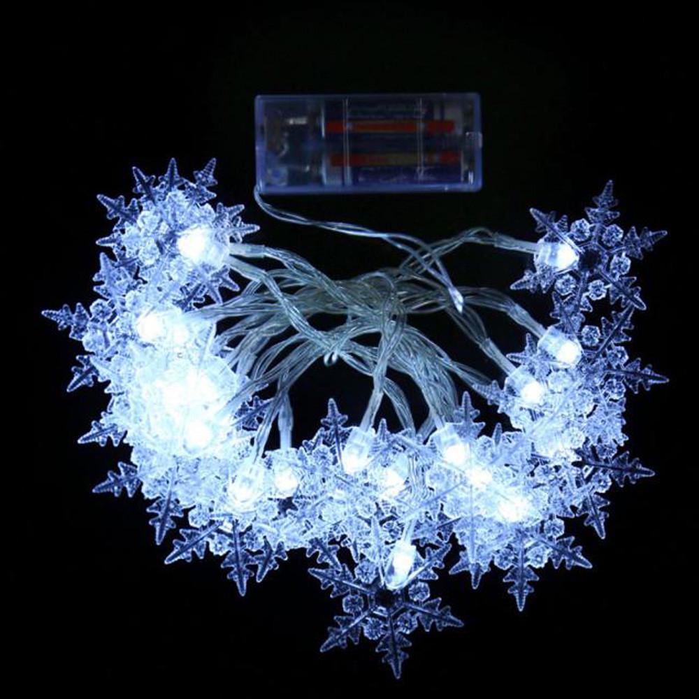 

20LED Снежинки Полая струна Свет Открытый Рождественская вечеринка Декор Лампа WH