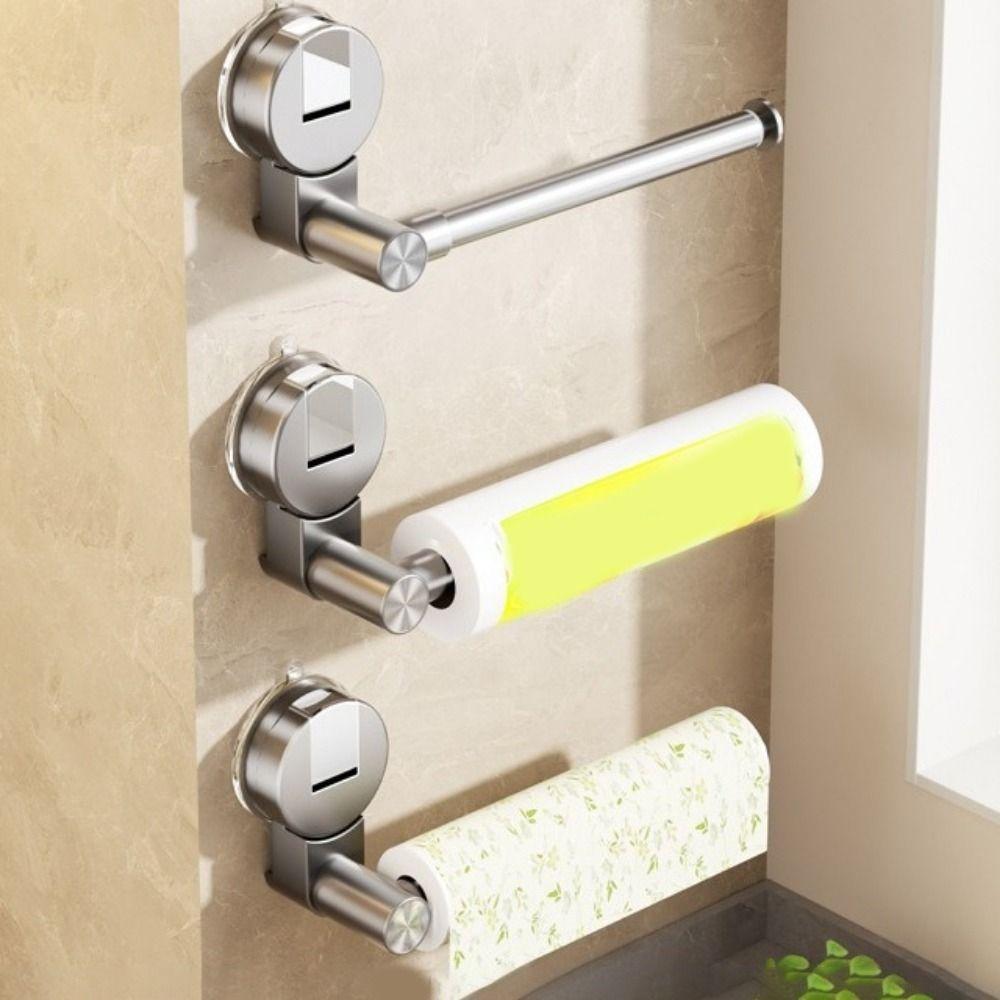 Wall Mounted Cling Film Storage Rack No-punching Paper Roll Holder Roll Paper Dispenser  RV Use