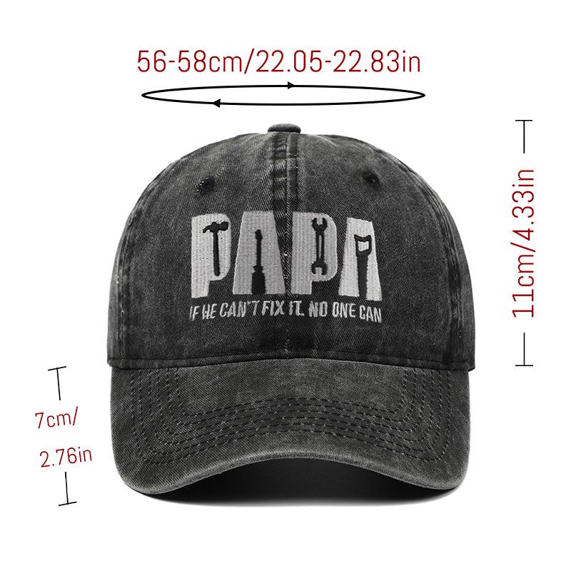 Vintage PAPA Dad Embroidered Baseball Cap - Unisex, Washed Soft Brim, Versatile Sun Protection