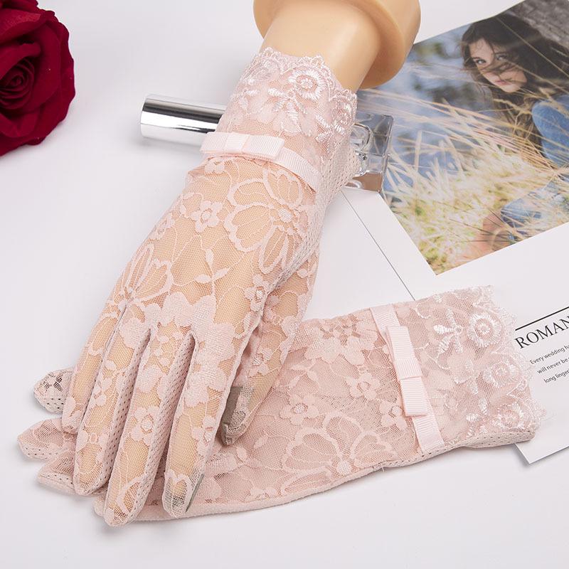 Women's UV Protection Summer Gloves: Thin Ice Silk, Lace, Elastic, Non-Slip, Touchscreen for Driving, Cycling, Electric Scooter