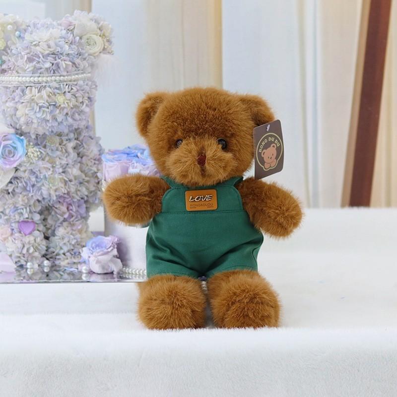 Teddy Bear Plush Toy With Overalls For Kids And Adults Comfort Sleep Decor