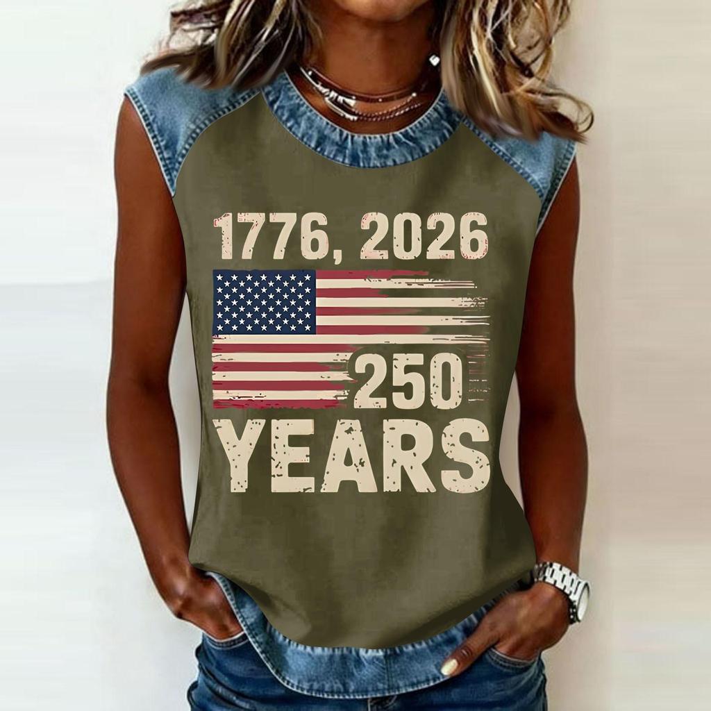 Women's Casual Round Neck Pullover Printed T-Shirt Top