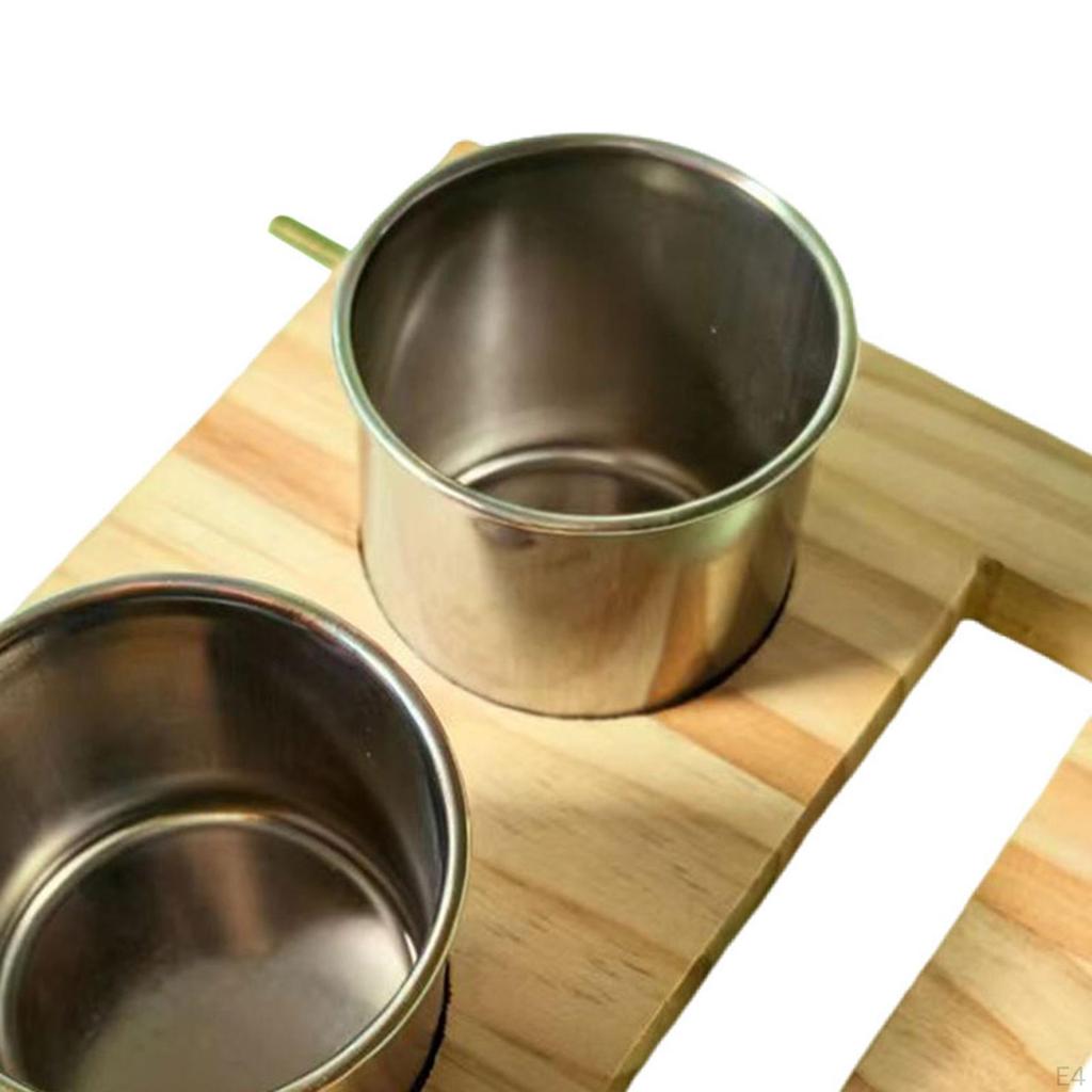 Bird Perch Feed Cup ,Hanging Feeder, Watering Supplies, Birdcage Bowl, Parrot Wood Stand Toy