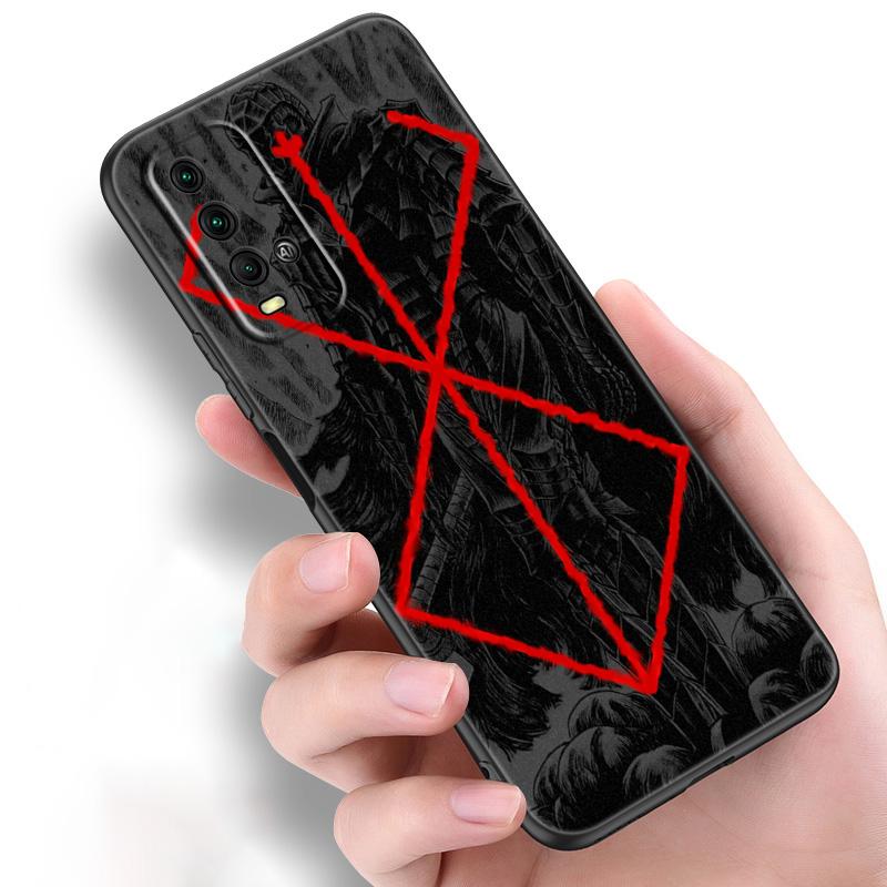 Anime Berserk Guts Silicone Phone Case For Xiaomi Redmi Note 11 10 9 8 Pro 11T 10T 10S 9S 8T 9 9A 9C 9T Black Cover Coque Funda