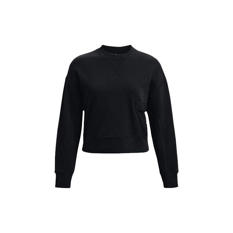 (WMNS) Under Armour Project Rock Fleece Crew Sweatshirt Black Women s 1365989-001 M