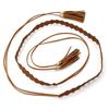 Ethnic Style Braided Tassel Belt Solid Color Women Waist Chain Fashion Hollow Belt