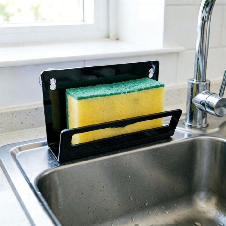 Compact Sponge Storage Solution With Heavy Duty Suction Cups And Corrosion Resistant Finish Multipurpose Sponge Rack