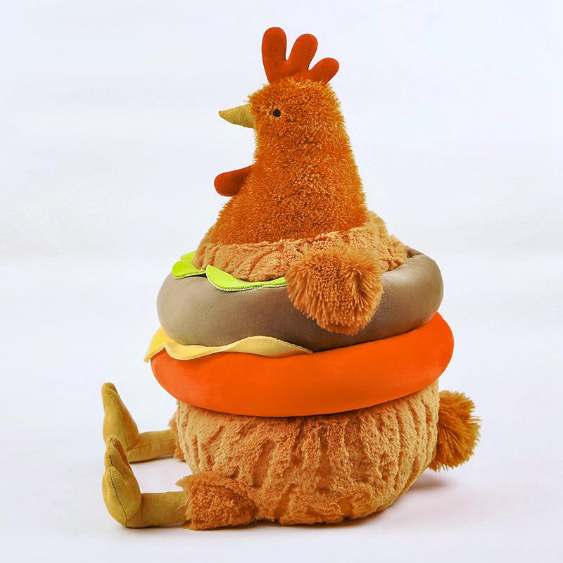 Cecil the Chick Plush Hamburger Rooster Stuffed Toy for Kids