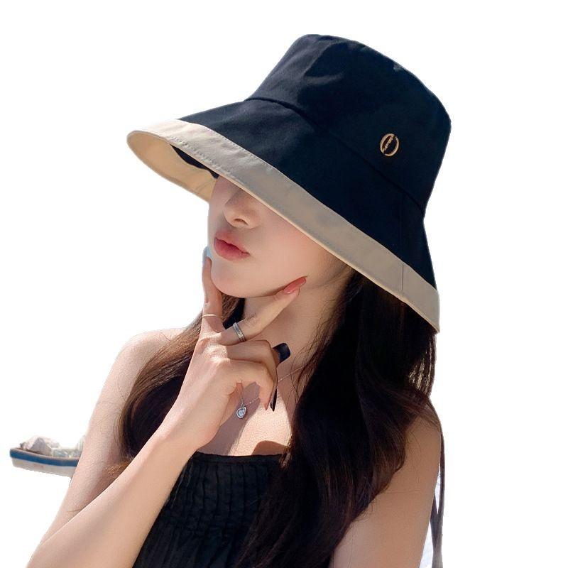 Summer hat women's big brim sun hat outdoor travel show face small bucket hat