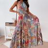 BITCED Abito Lungo Floreale Sexy Senza Schiena da Donna Stile Boho