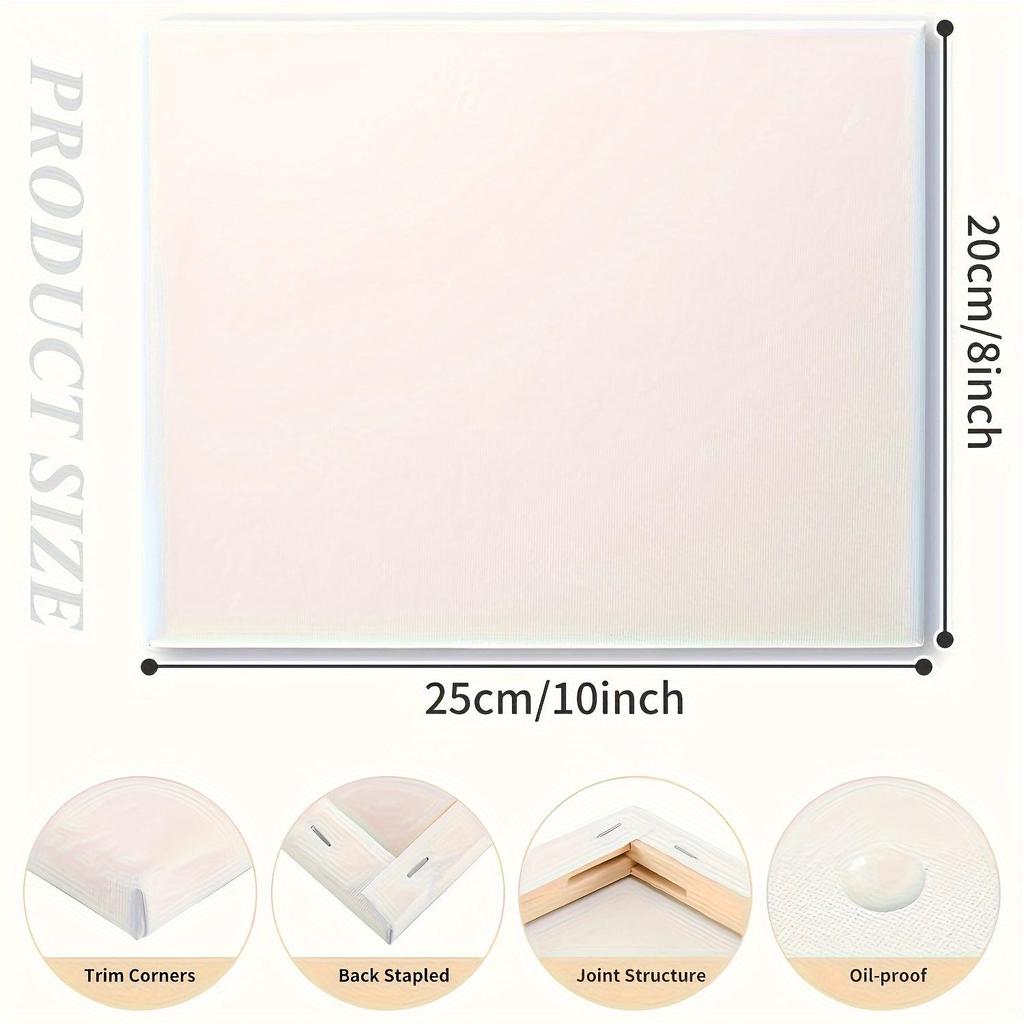 5-Pack Premium Cotton Canvas Panels - Versatile Painting Surface forAcrylics, Oils & Watercolors - Ldeal for Artists & Hobbyists