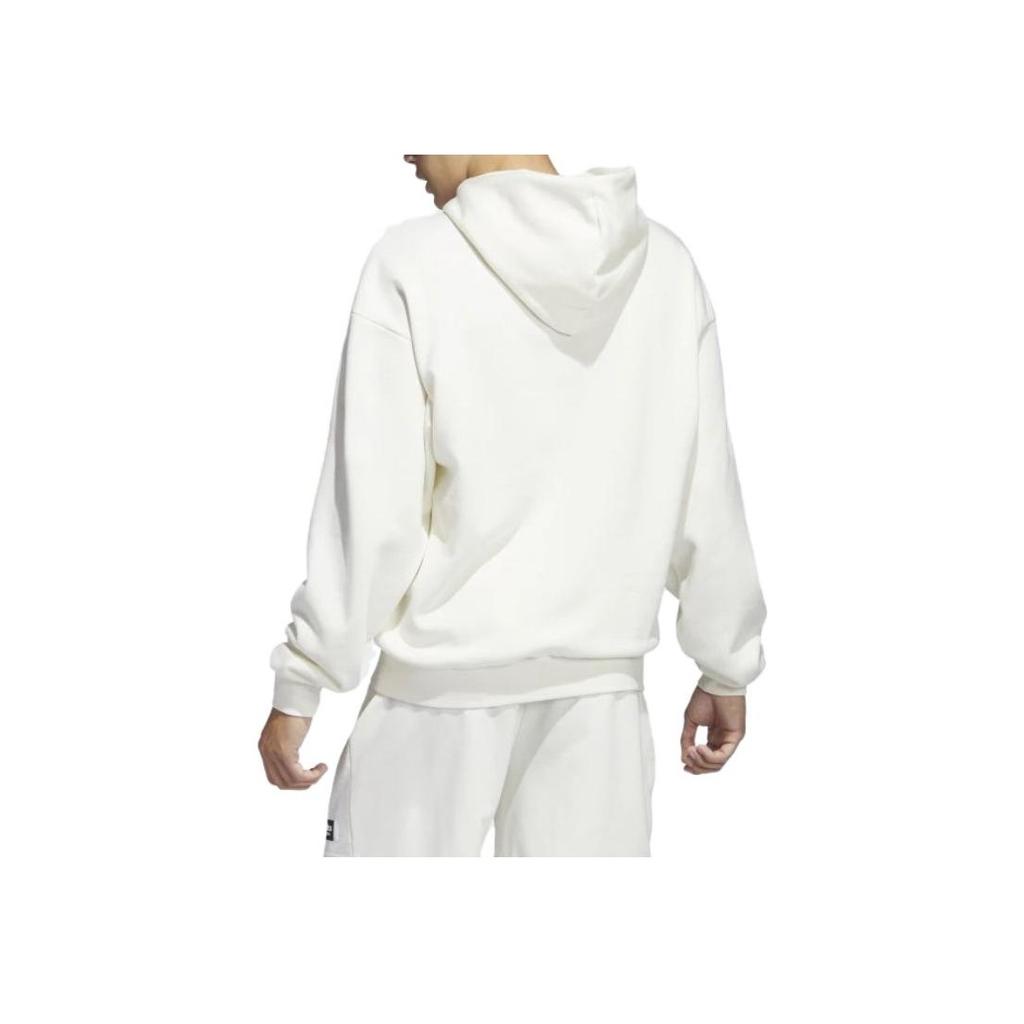Adidas Solid Color Loose Hoodie Men Tops White IC2438