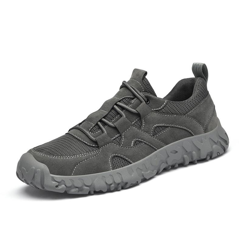 Fashion Outdoor Lace-Up Men Casual Shoes Suede Leather Sneakers for Men Non-Slip Hiking Shoe Breathable Treking Footwear Tenis Masculino