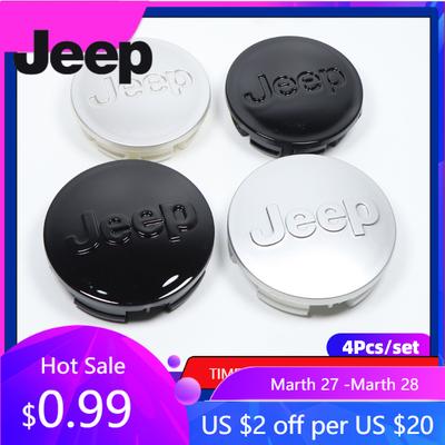 Für Jeep 4 Stück Auto Radnabenkappe Felgenmittekappe Auto Zubehör Für Jeep Grand Cherokee Wrangler JK Gladiator Compass Reneg