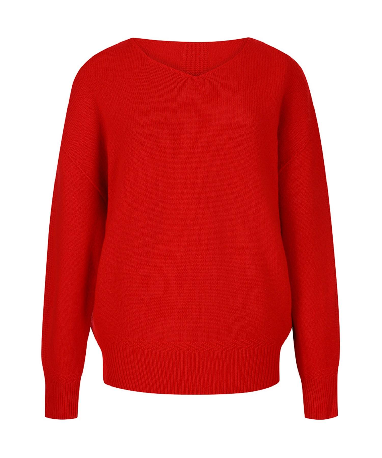 Maremonte V-Neck Design Knit_M23Omkt74P0 Red(Red)/Ff