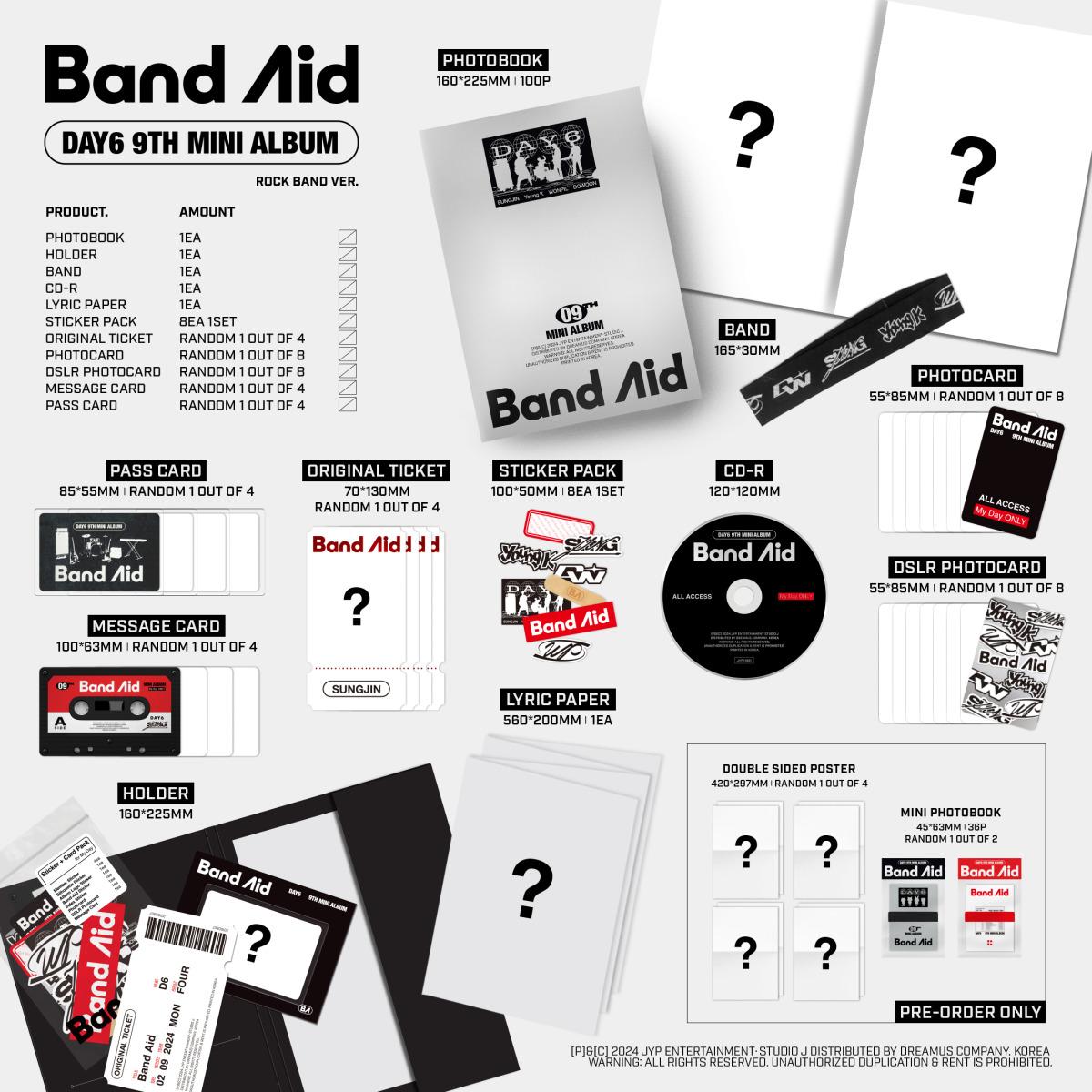 

DAY6 Band Aid / 9-й міні-альбом ROCK BAND ver. (Black)