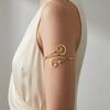 Minimalist Boho Gold Arm Cuff Upper Arm Bracelet for Women Adjustable Musical Note Rhinestone Open Bangle Summer Jewelry Gift