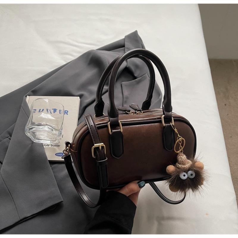 Retro Casual Hand-held Small Square Bag, Fashionable Single-shoulder Bag, Simple Commuting Crossbody Bag