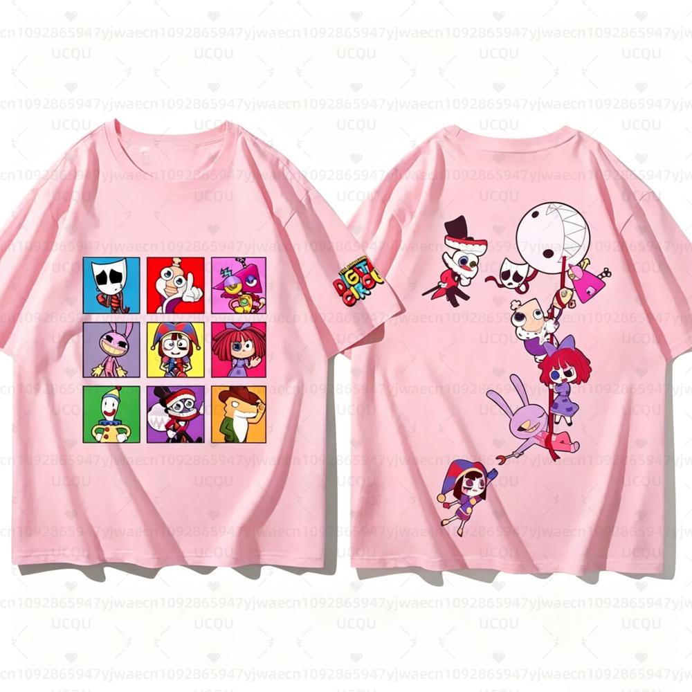 Sommer Kinder Mädchen Jungen THE AMAZING DIGITAL CIRCUS Cartoon Druck Kreativ Mode Vielseitig Rundhals Erwachsenen Kinder T-Shirt Oberteile