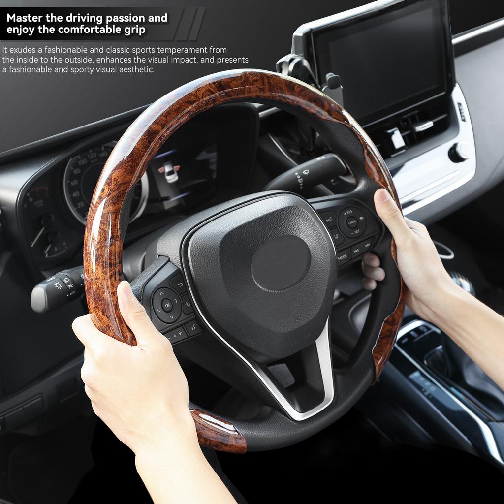 Mahagoni Holzmaserung Auto Lenkradbezug 38cm 15Zoll Für BMW 1 3 5er E81 E87 E90 E91 E93 F10 X1 X3 X5 F48 E83