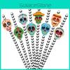 Theme Paper Skeleton Straws For Halloween Party Decorations And Supplies Drink