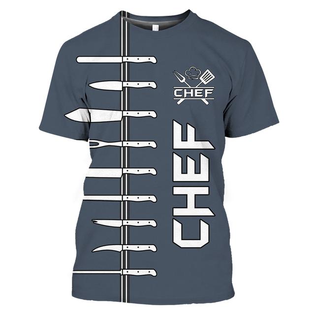 Chef T Shirt Fake Suit Cook Print Tee Summer Quick Dry Funny Uniform Oversized Short Sleeve Top High Quality O-neck Men T-Shirts