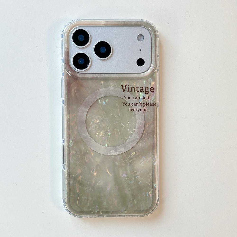 

Gradient Shell Pattern Wireless Charge Magnetic Clear Phone Case for iPhone 14 15 16 17 Pro Max For MagSafe Shockproof Cover iPhone 14