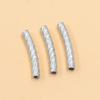 2-Color Stainless Steel Embossed Bent Tube Sleeves for DIY Jewelry