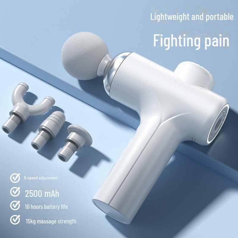 

Профессиональный массажер Fascia Gun – оборудование для расслабления мышц и фитнеса 6-speed adjustment + 4 massage heads белый/слоновая кость