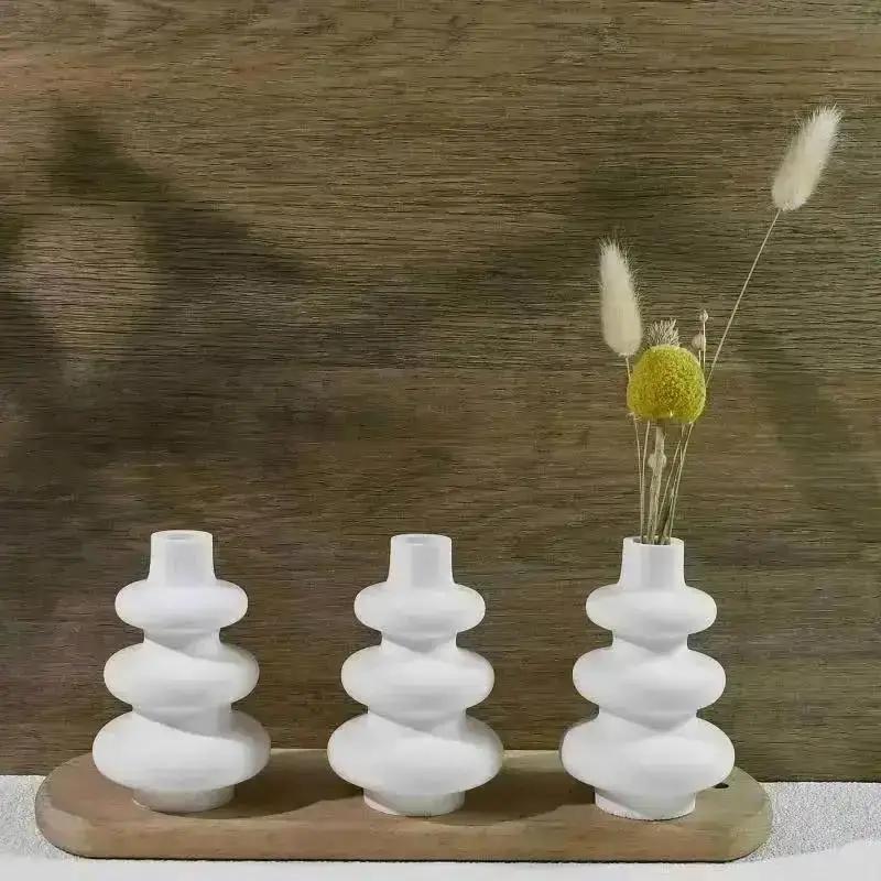 Concise Design Irregular Vase Silicone Mold DIY Vase Ornament Decoration Plaster Cement Resin Mold Crafts Home Decoration