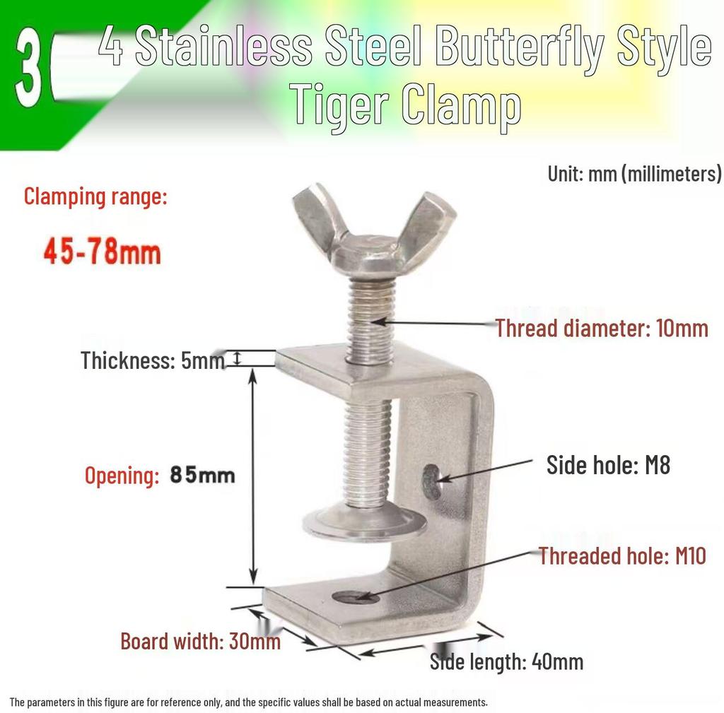 304 Stainless Steel Hand-Tightened U-Type/C-Type Pipe Clamp Fixture