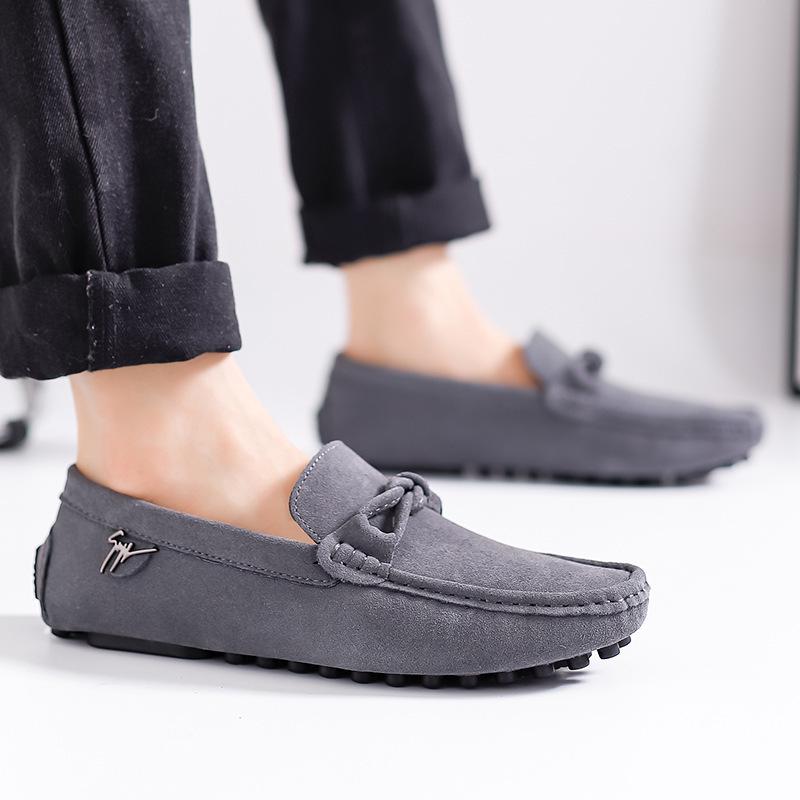 Men's Casual Leather Driving Shoes - Suede Loafers, Large Size Available