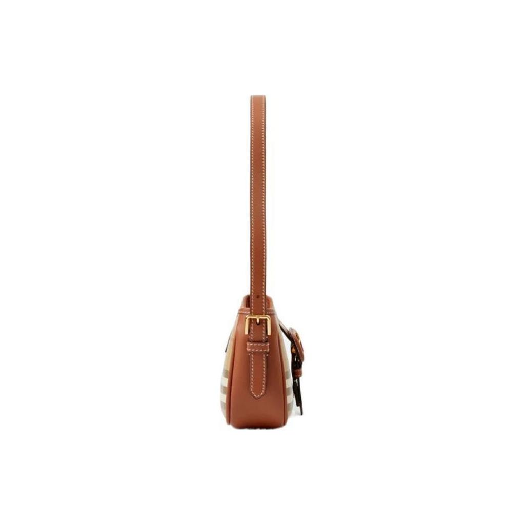 Burberry Sling Adjustable Shoulder Strap Checkered Polyurethane Tote Bag Women Shoulder Bag Classic-Beige Heather-Brown 80705631