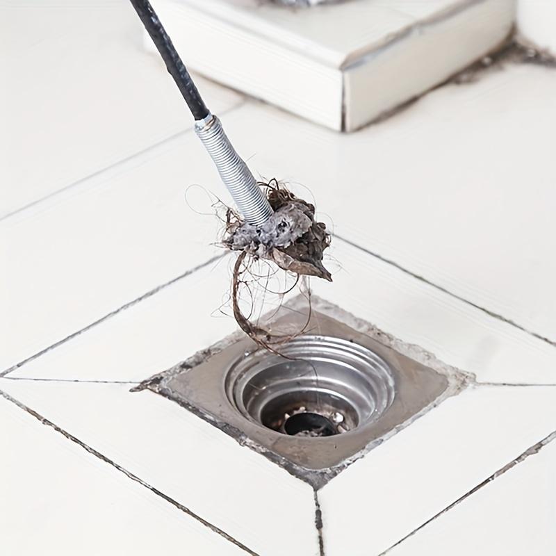 Flexible Grabber Pick-Up Tool - 4-Claw Metal Drain Cleaner for Toilets and Sinks, Extendable Red Handle with Coiled Flex Head for Easy Plumbing