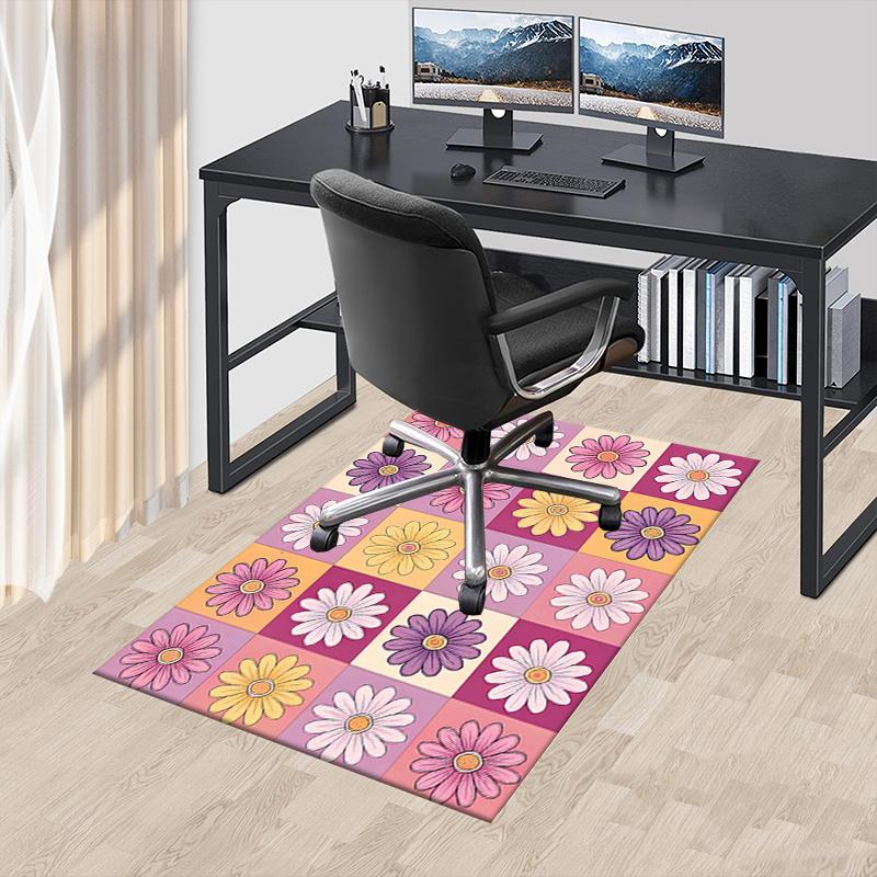 1pc Floral Pattern Area Rug Soft Flannel Floor Mat for Living Room, Bedroom and Carpet, Sofa Coffee Table Floor Mat, Decorative Rug q26