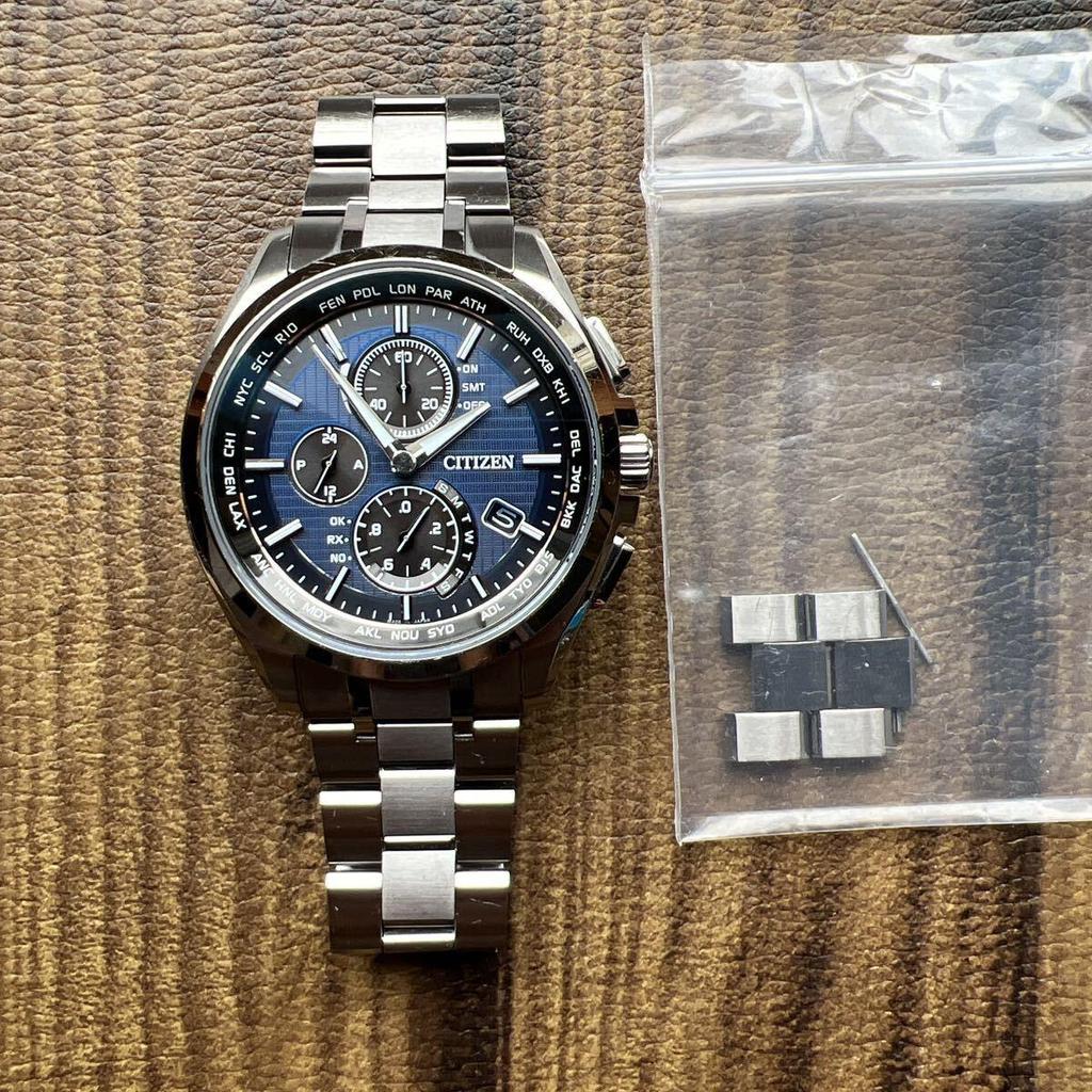 Used CITIZEN ATESSA Eco-Drive Radio Controlled Solar Powered Watch AT8040-57L for Men, Working Condition