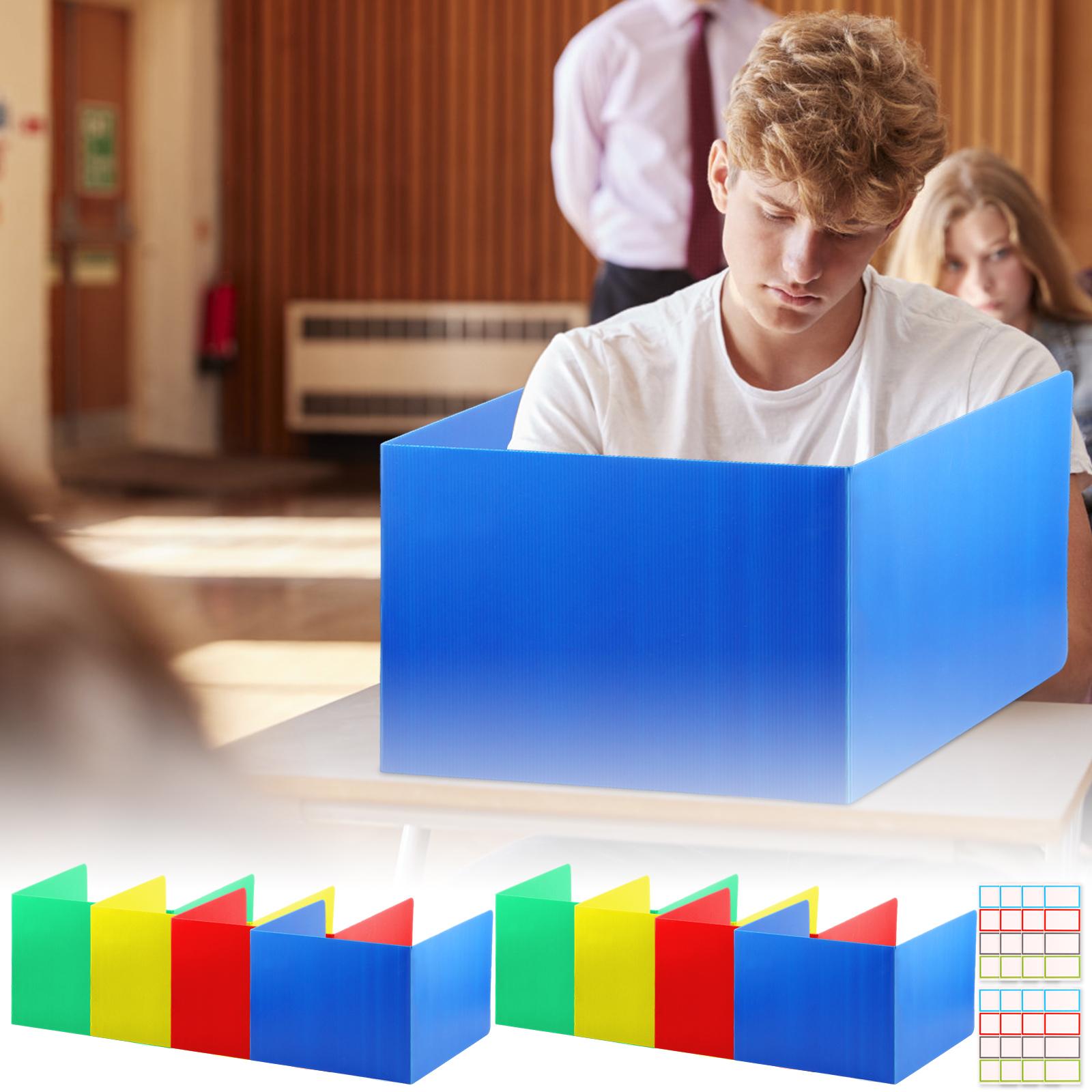 Desk Dividers Plastic Privacy Folder Colorful Desk Privacy Divider Foldable Study Carrel Divider Portable Desk Privacy Folder