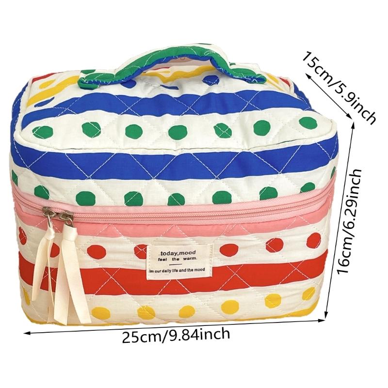 Colorful Dotted Makeup Organizers Bag Convenient Toiletry Organizers Bag Makeup Pouches for Sorting Small Belongings