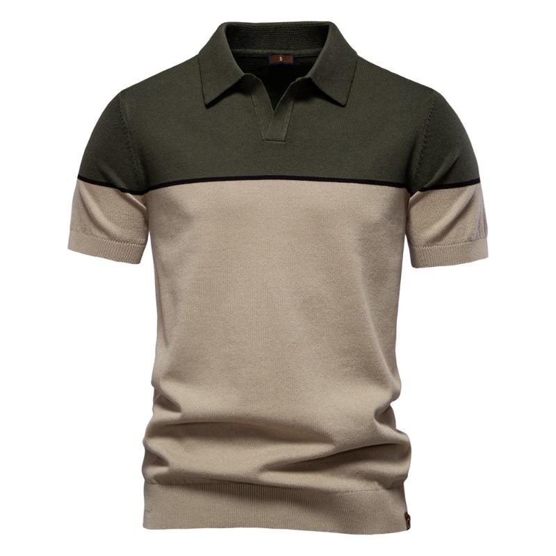 

Summer New Men s Short-sleeved Knit POLO Shirt XXL