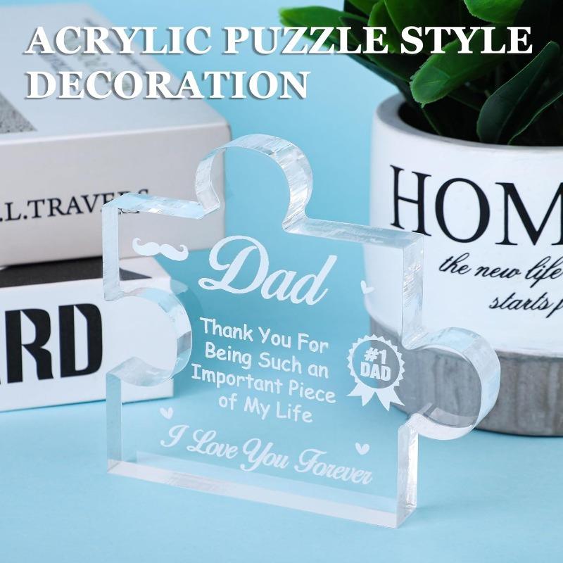 Dad Acrylic Puzzle Plaque – Gift from Daughter/son. For Father's Day, Thanksgiving, Birthday.