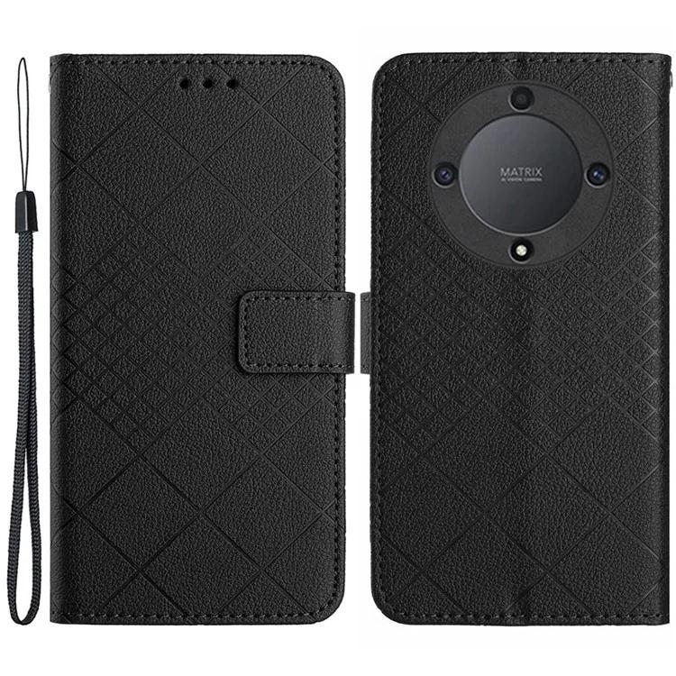 

HT06 для Honor X9b 5G / Magic6 Lite 5G чехол личи текстура устойчивый к царапинам PU кожаный чехол-подставка для телефона