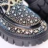 2025 Unisex Rhinestone Loafers: Korean-Style Leather Shoes for Kids